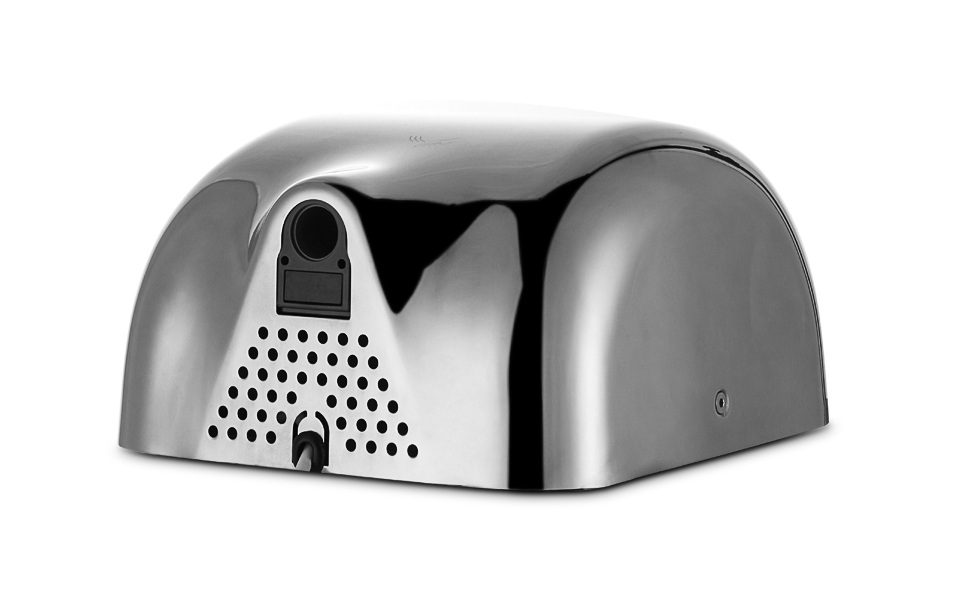 Håndtørker - Wimpel Race 1500W IPX1 blank krom bunn venstre